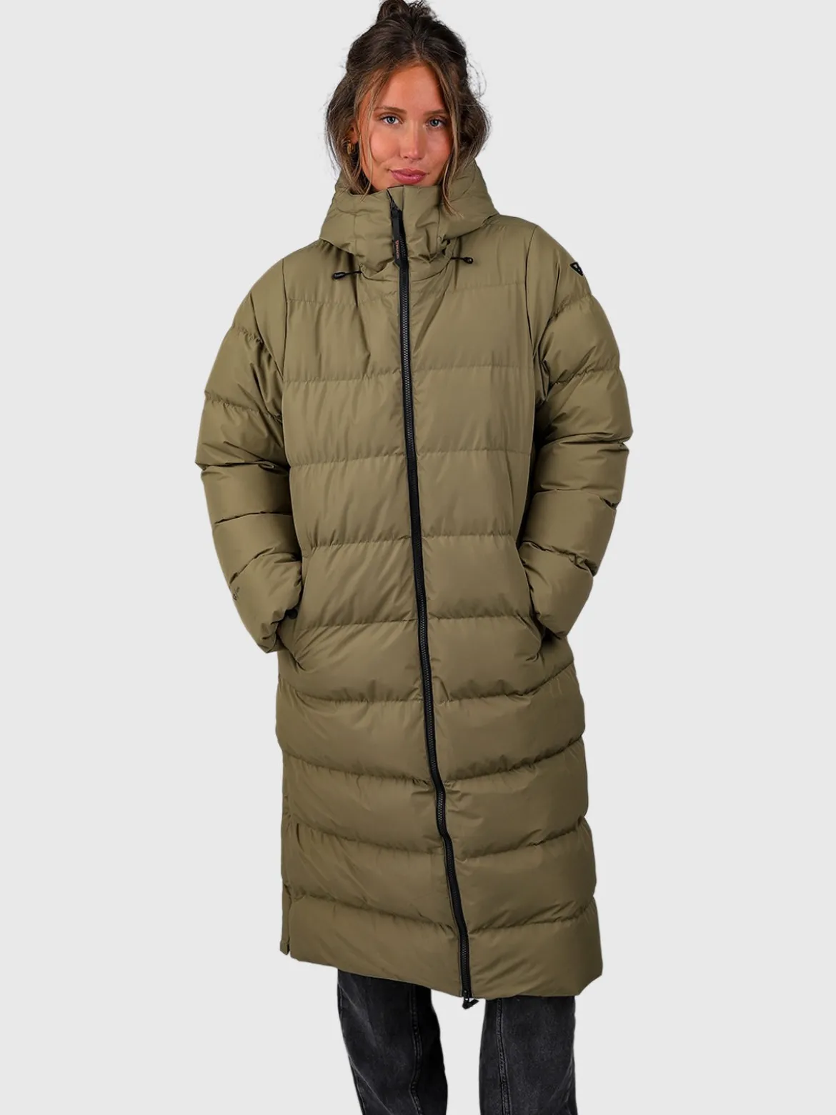 Bigsur Lange Puffer Dames Jas | Dusky Green