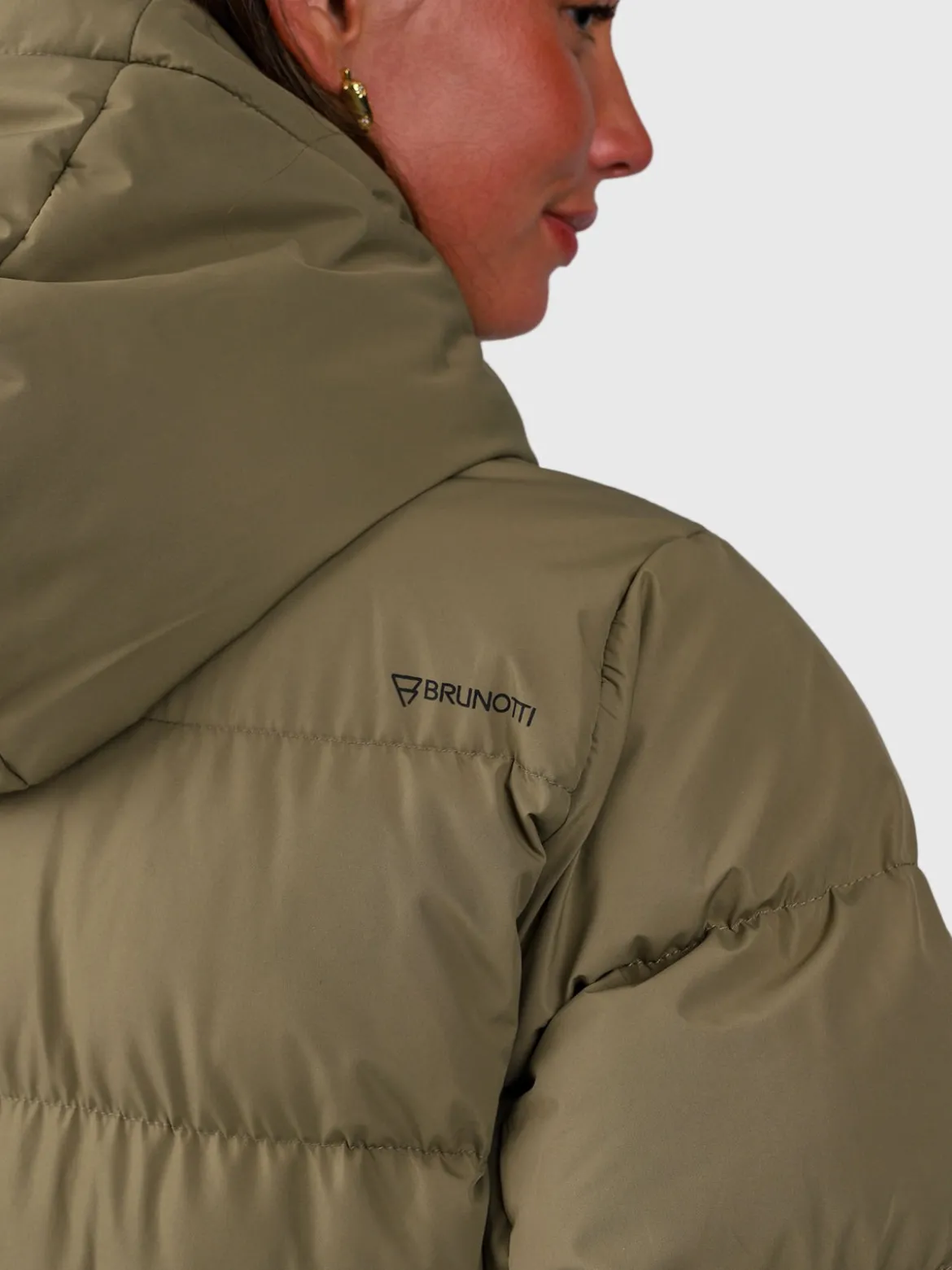 Bigsur Lange Puffer Dames Jas | Dusky Green