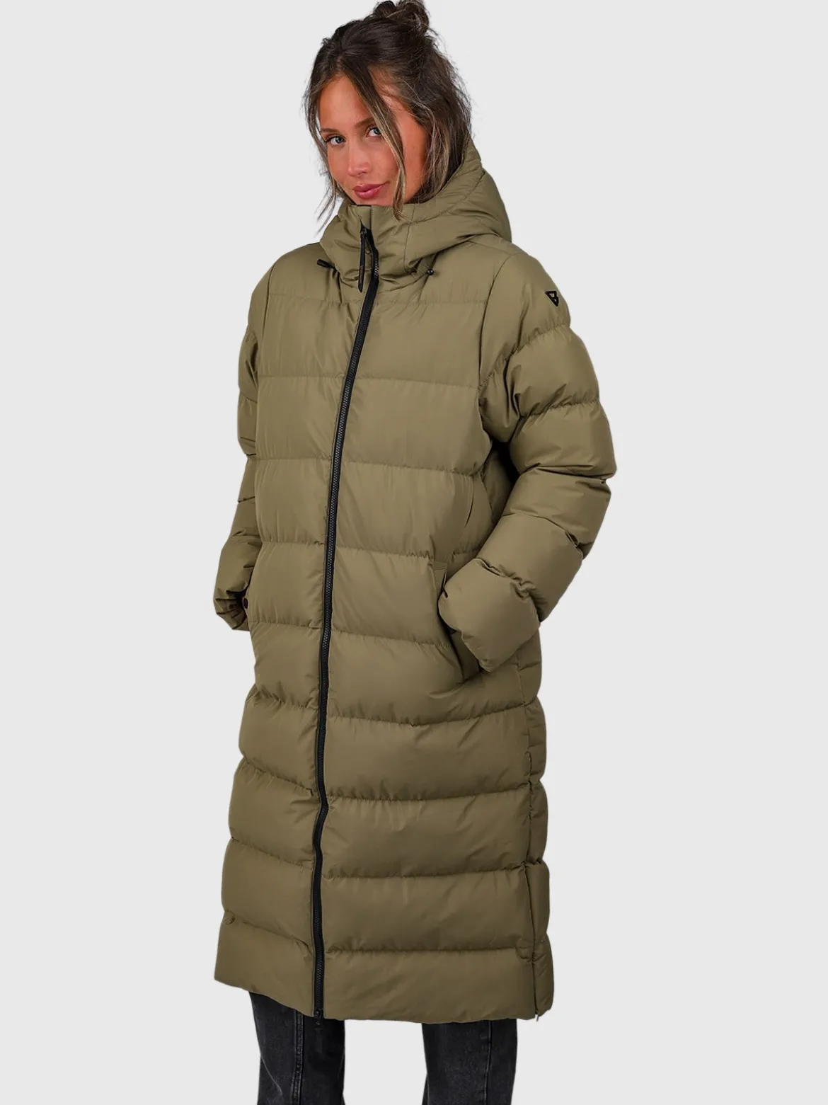 Bigsur Lange Puffer Dames Jas | Dusky Green