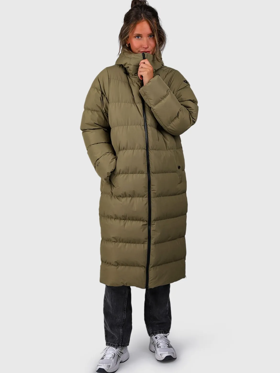 Bigsur Lange Puffer Dames Jas | Dusky Green