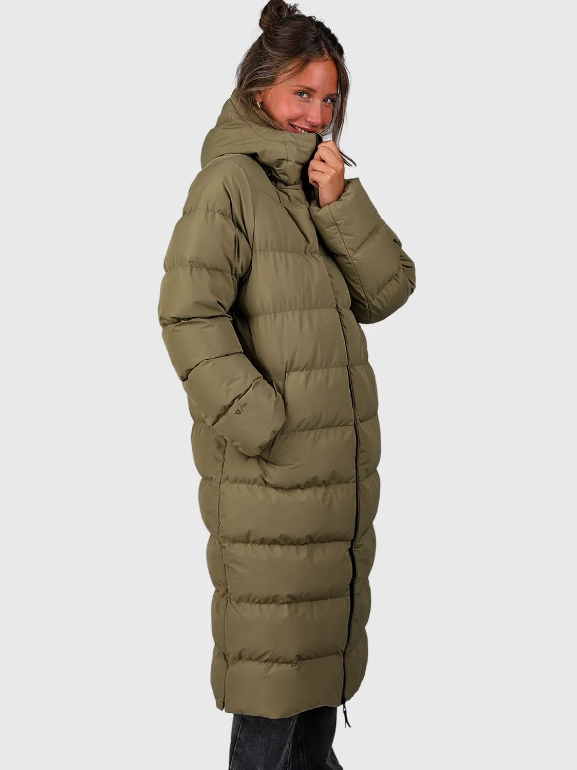 Bigsur Lange Puffer Dames Jas | Dusky Green