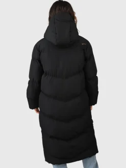 Bigsury Dames Lange Puffer Jas | Zwart
