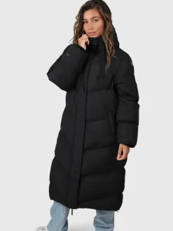 Bigsury Dames Lange Puffer Jas | Zwart