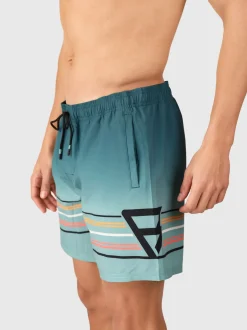 Bru-conic-Stripe Men Swim Shorts | Bottle Green