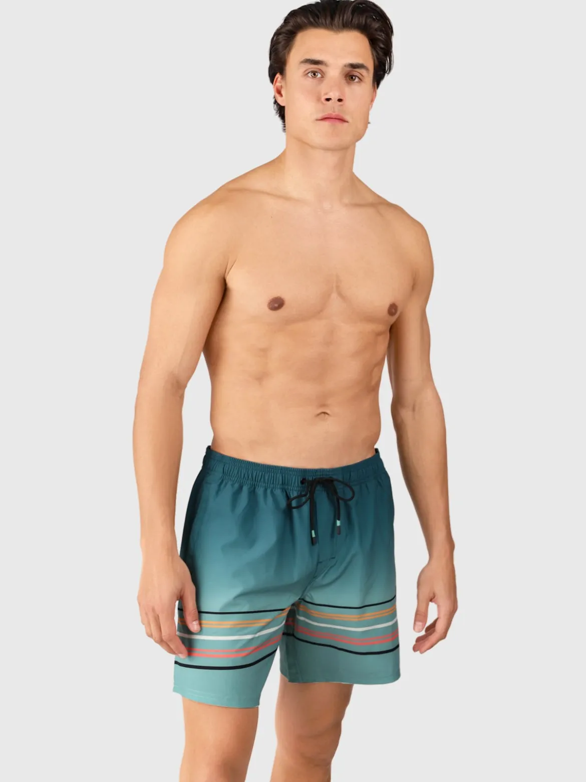 Bru-conic-Stripe Men Swim Shorts | Bottle Green