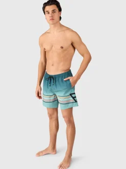Bru-conic-Stripe Men Swim Shorts | Bottle Green