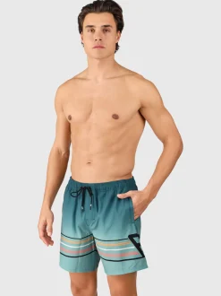 Bru-conic-Stripe Men Swim Shorts | Bottle Green