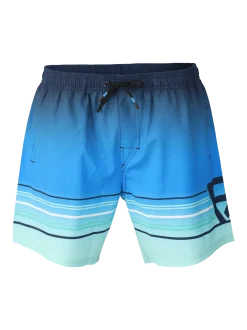Bru-conic-Stripe Men Swim Shorts | Neon Blue