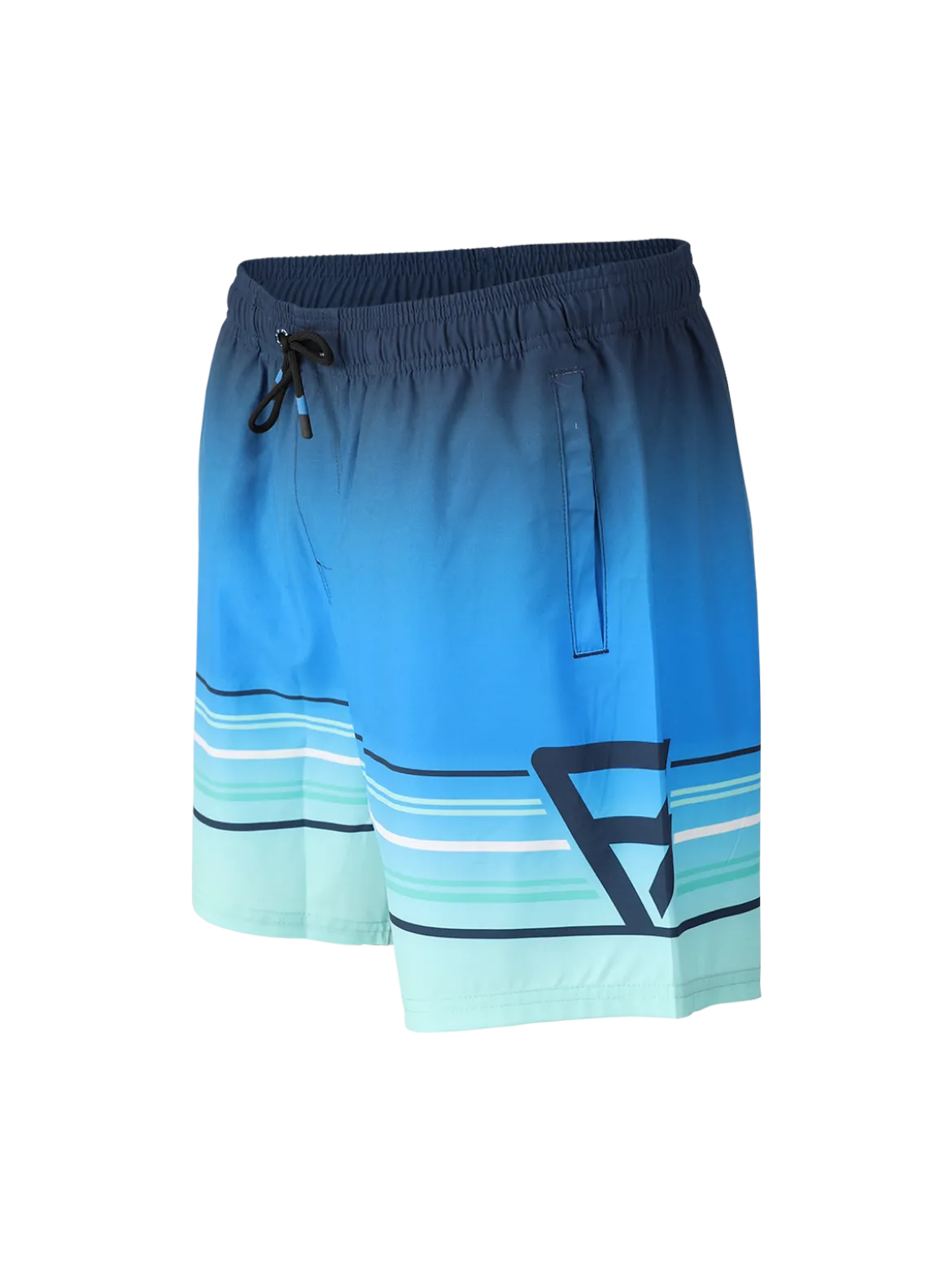 Bru-conic-Stripe Men Swim Shorts | Neon Blue