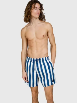 Cester-Big Stripe Heren Swim Shorts | True Navy