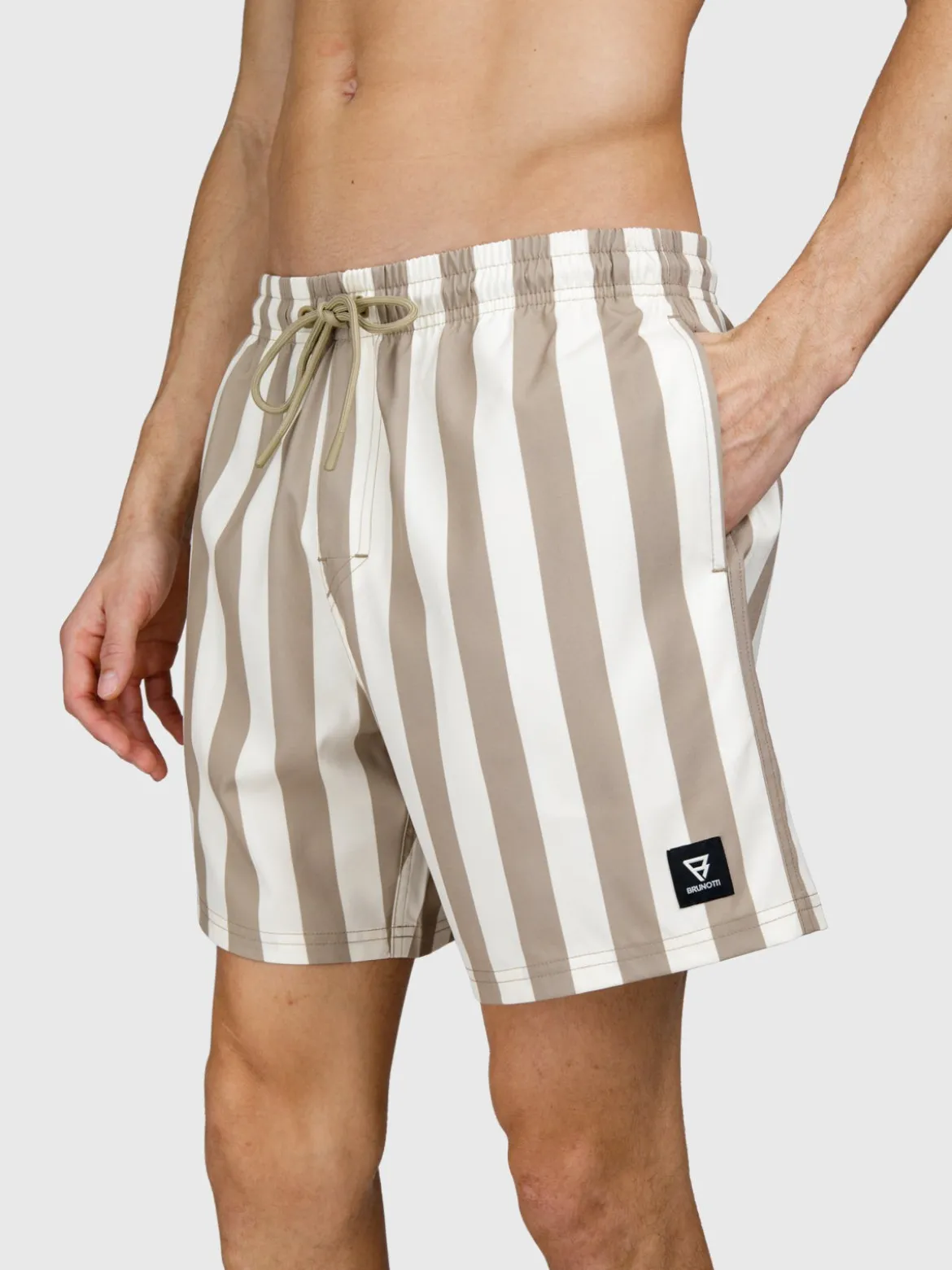 Cester-Big Stripe Heren Swim Shorts | Chinchilla
