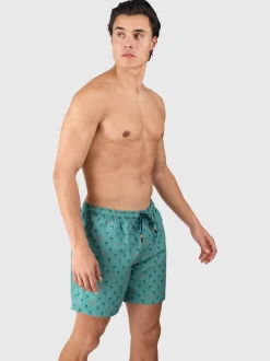 Cester-Mini Heren Swim Shorts | Mini Palm Aqua Bottle Green
