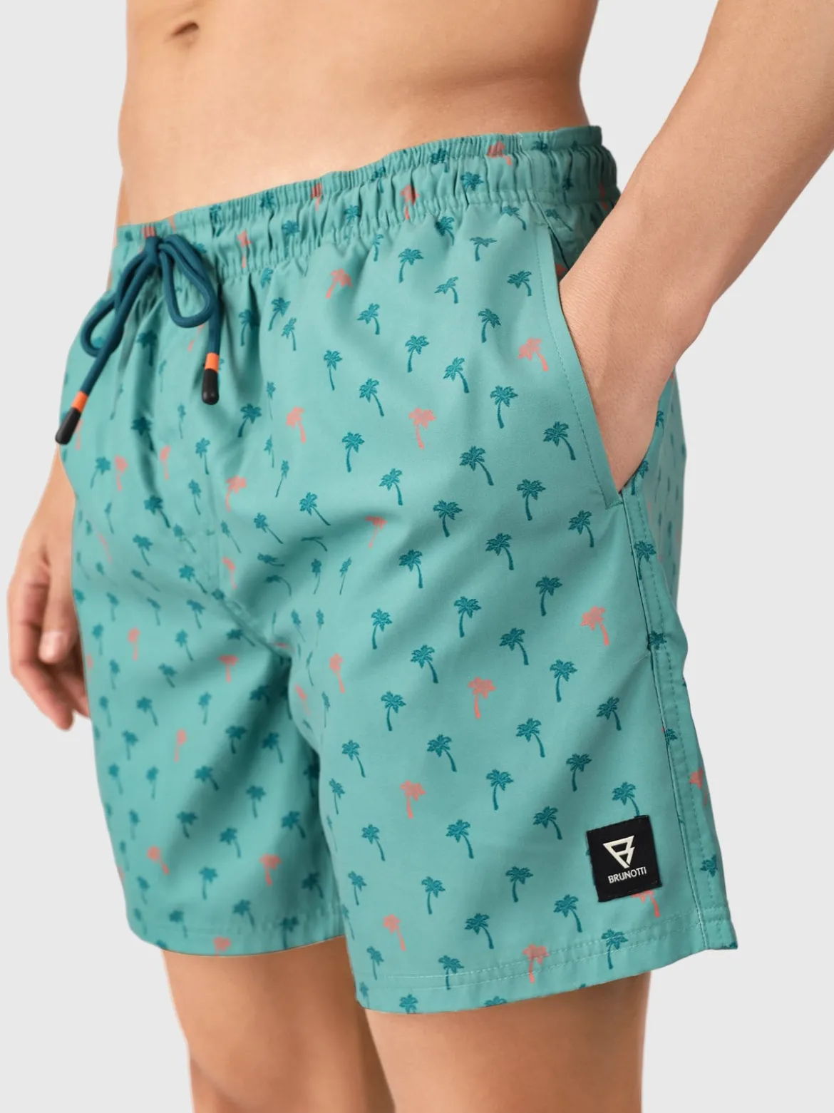 Cester-Mini Heren Swim Shorts | Mini Palm Aqua Bottle Green