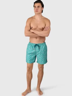 Cester-Mini Heren Swim Shorts | Mini Palm Aqua Bottle Green