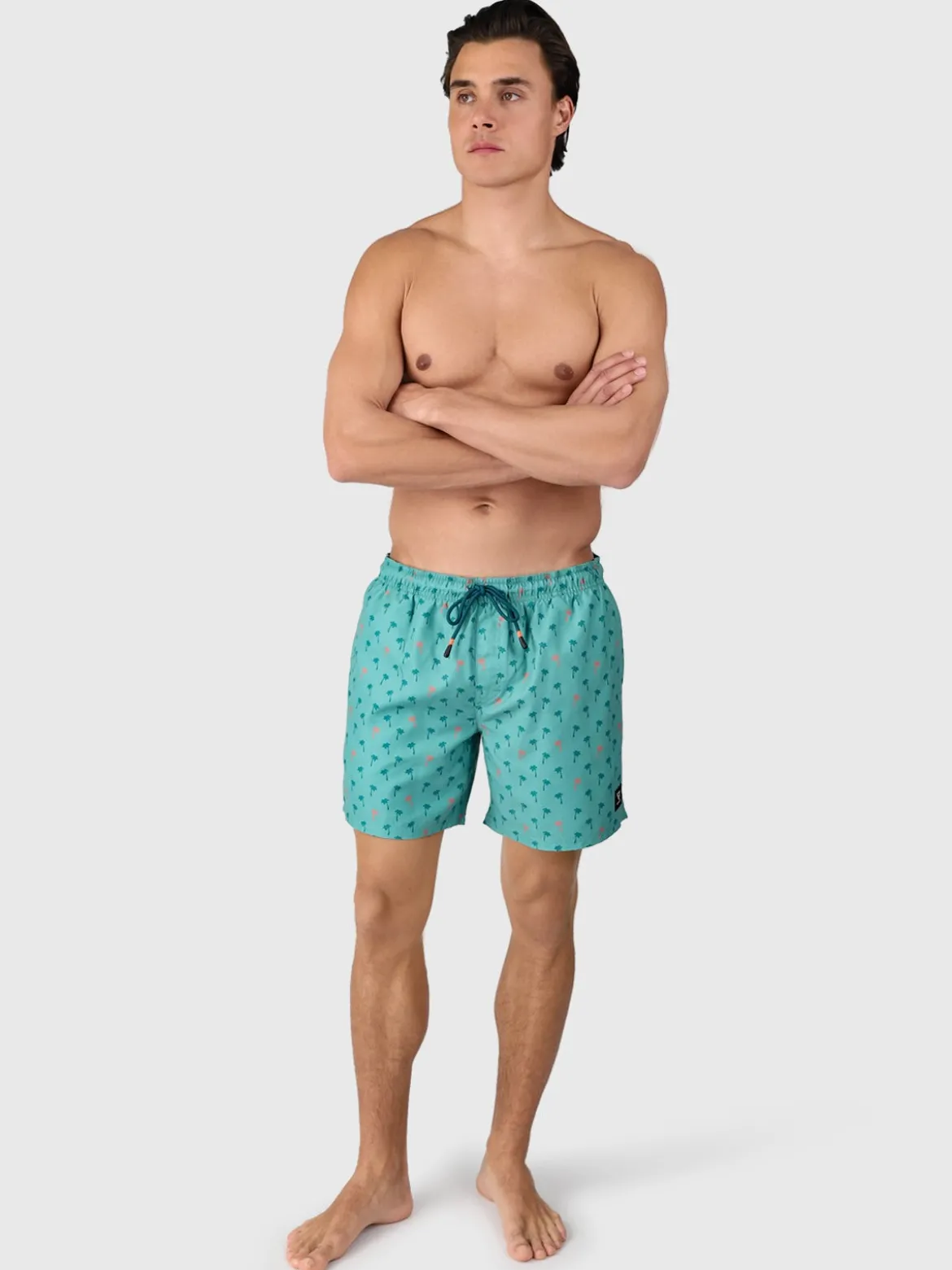 Cester-Mini Heren Swim Shorts | Mini Palm Aqua Bottle Green
