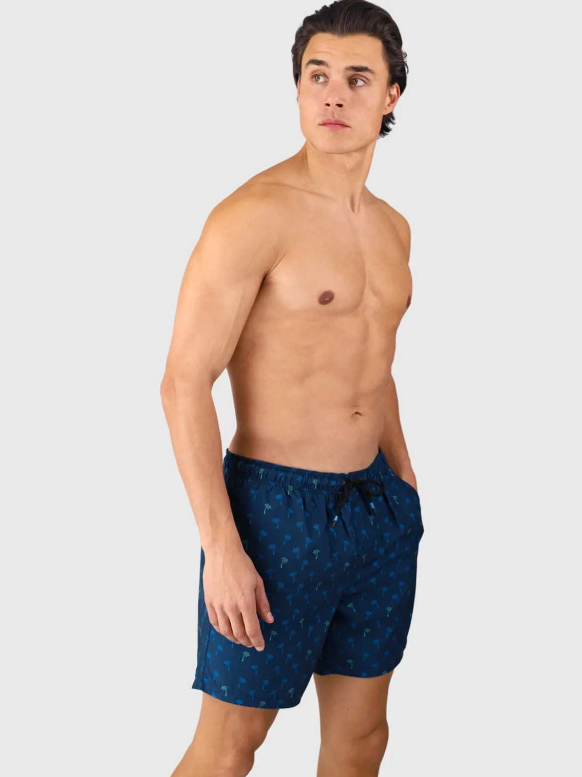 Cester-Mini Heren Swim Shorts | Mini Palm Aqua Night Blue
