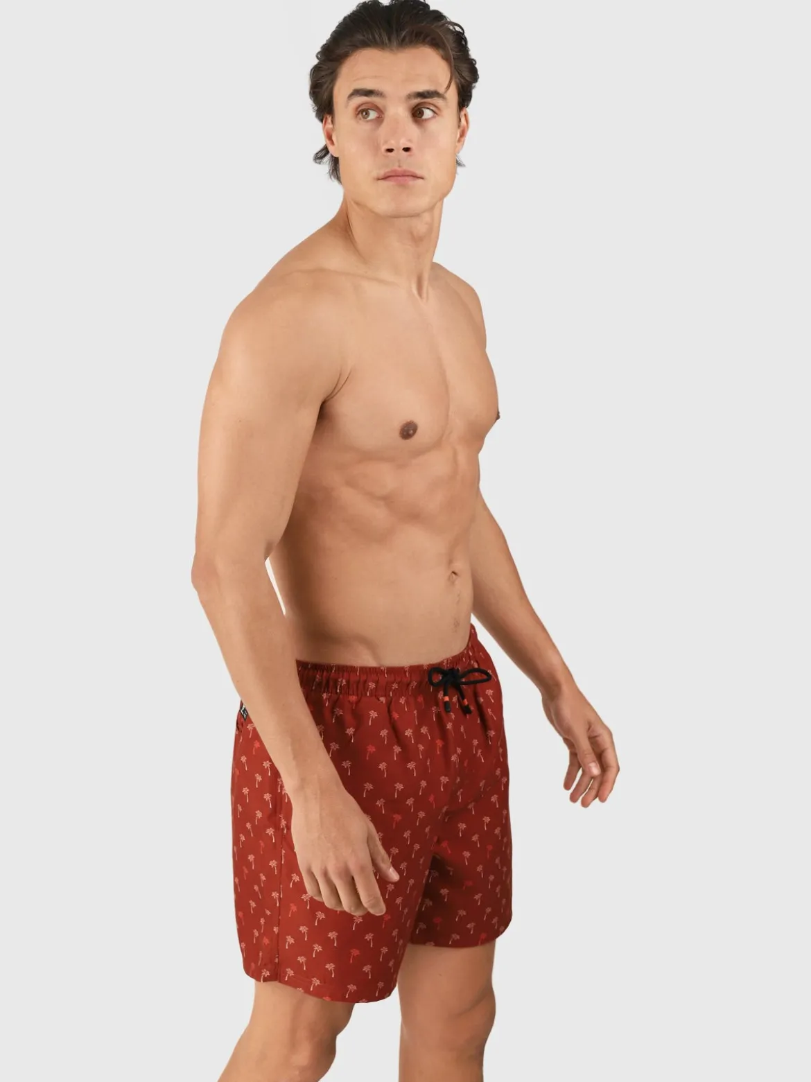 Cester-Mini Men Swim Shorts | Mini Palm Aqua Arabian Spice