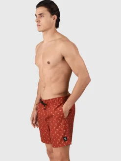 Cester-Mini Men Swim Shorts | Mini Palm Aqua Arabian Spice