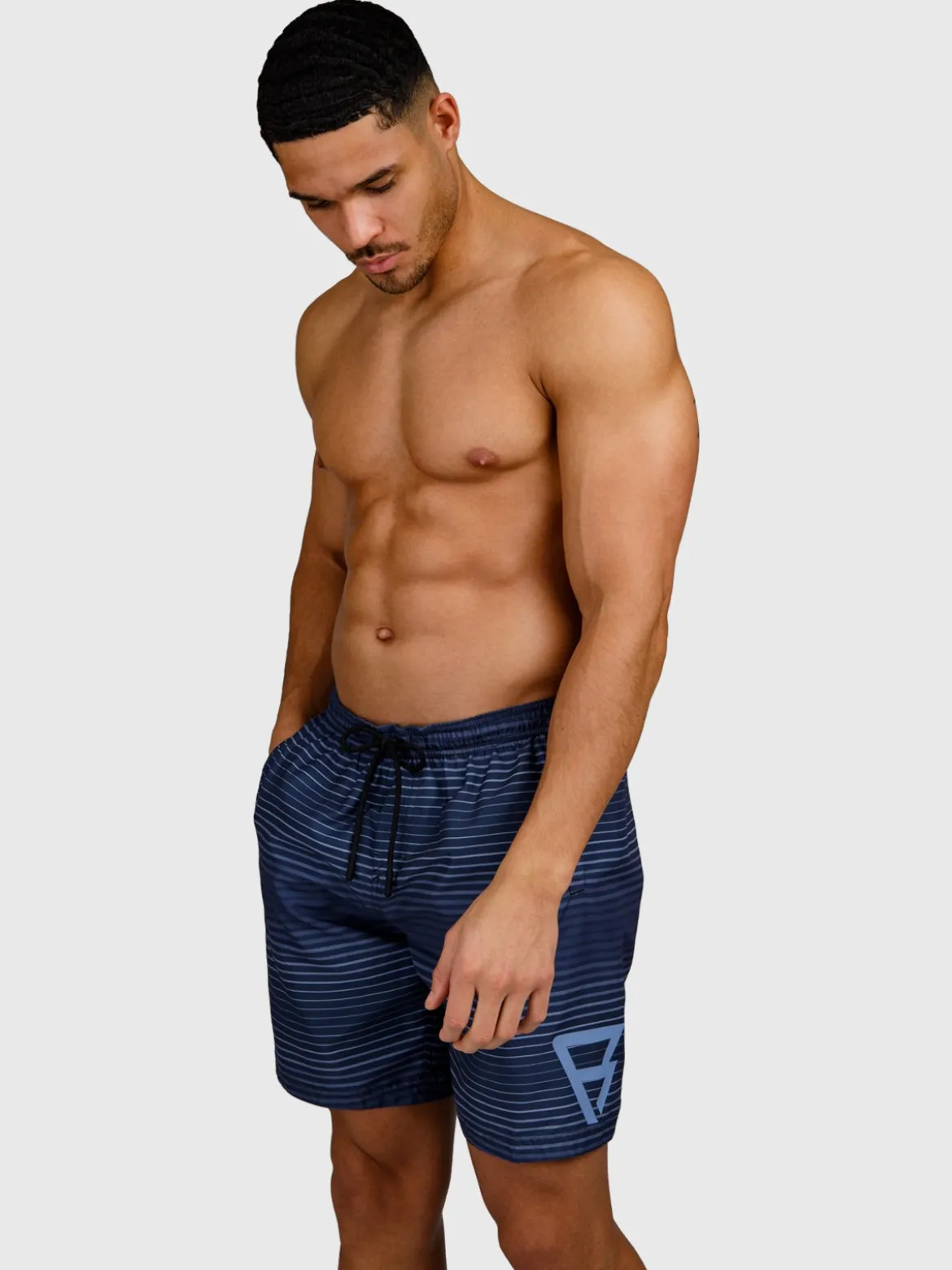 Cester-Stripe Heren Zwemshort | Indigo Blue