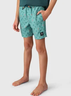 Cestery-Palm Boys Swim Shorts | Bottle Green