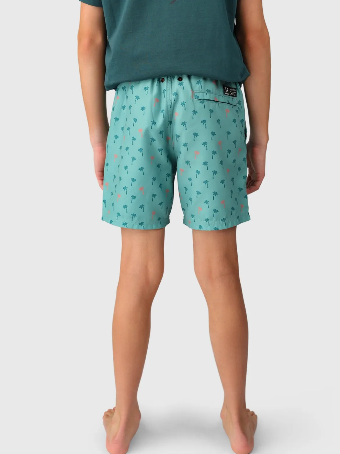 Cestery-Palm Boys Swim Shorts | Bottle Green