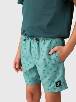 Cestery-Palm Boys Swim Shorts | Bottle Green