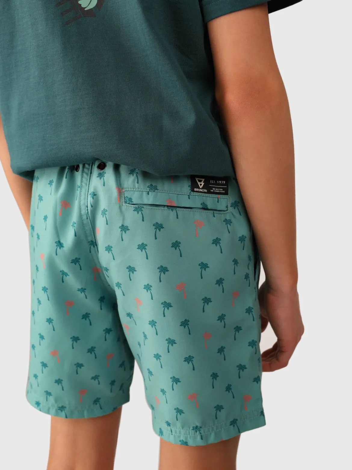 Cestery-Palm Boys Swim Shorts | Bottle Green