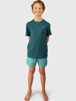 Cestery-Palm Boys Swim Shorts | Bottle Green