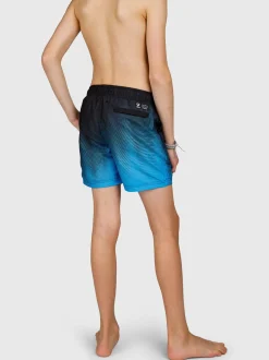 Cestery-Panel Print Jongens Zwemshort | Kingfisher Blue