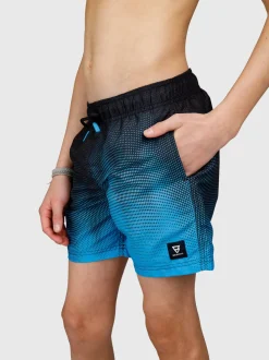 Cestery-Panel Print Jongens Zwemshort | Kingfisher Blue