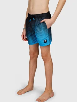 Cestery-Panel Print Jongens Zwemshort | Kingfisher Blue