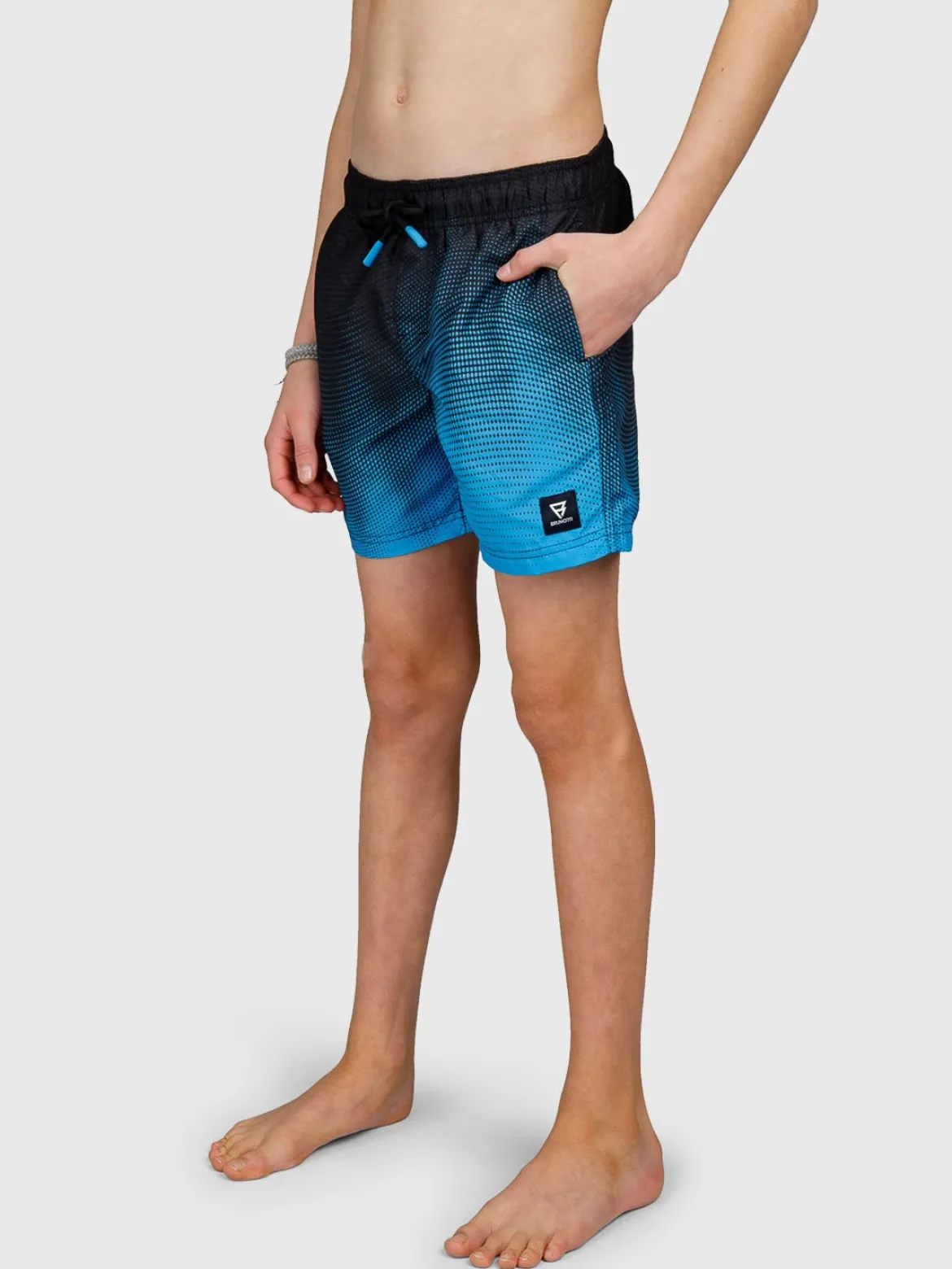 Cestery-Panel Print Jongens Zwemshort | Kingfisher Blue