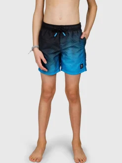 Cestery-Panel Print Jongens Zwemshort | Kingfisher Blue