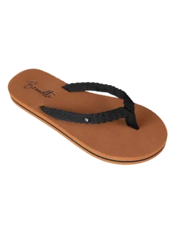 Chiara Jacquard Dames Flip Flops | Black