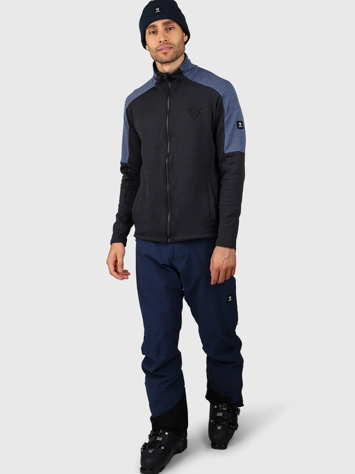 Daronst-Zip Heren Fleece | Zwart