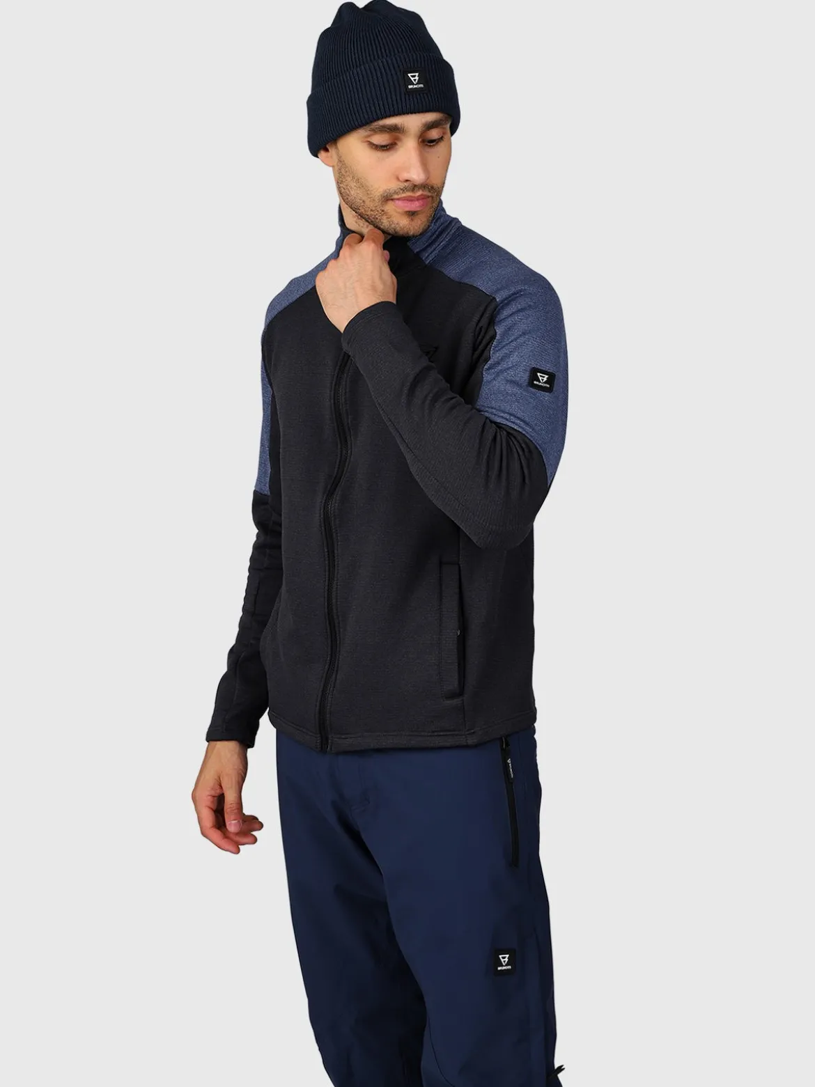 Daronst-Zip Heren Fleece | Zwart