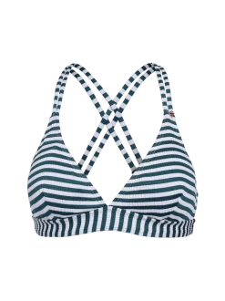 Delphinia-Stripe Dames Bikini Top | Snow