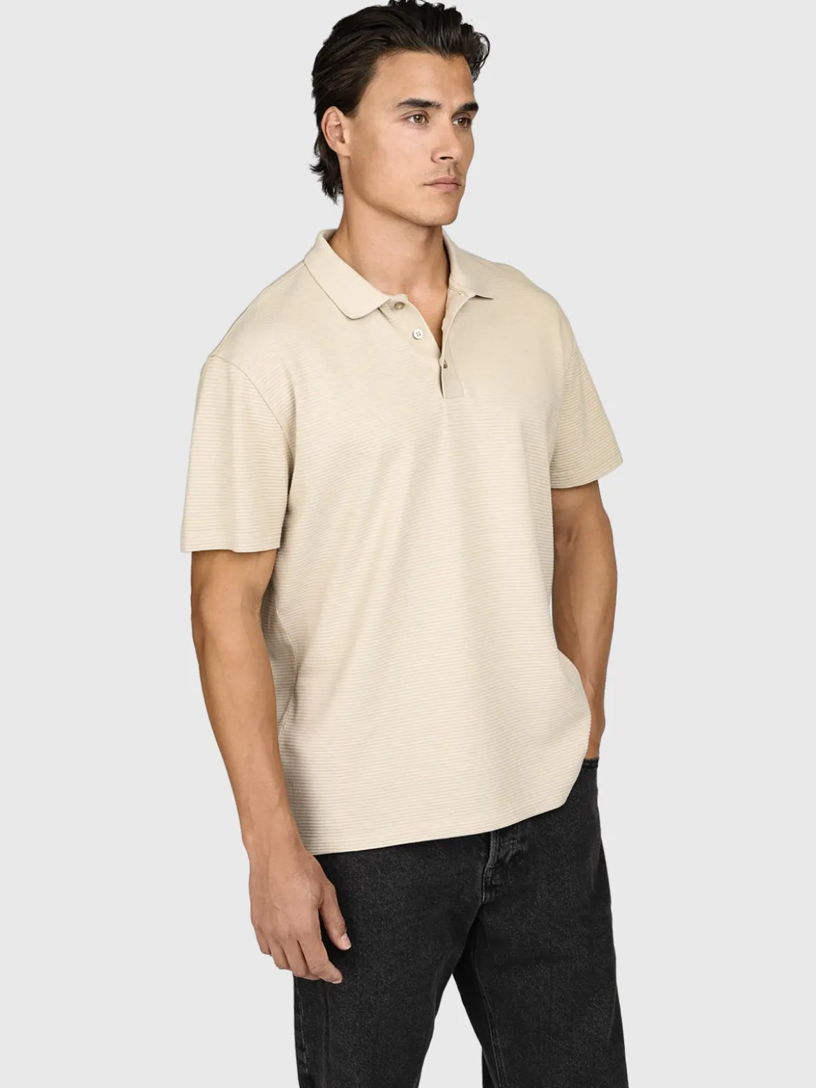 Domo Heren Polo | Feather Grey