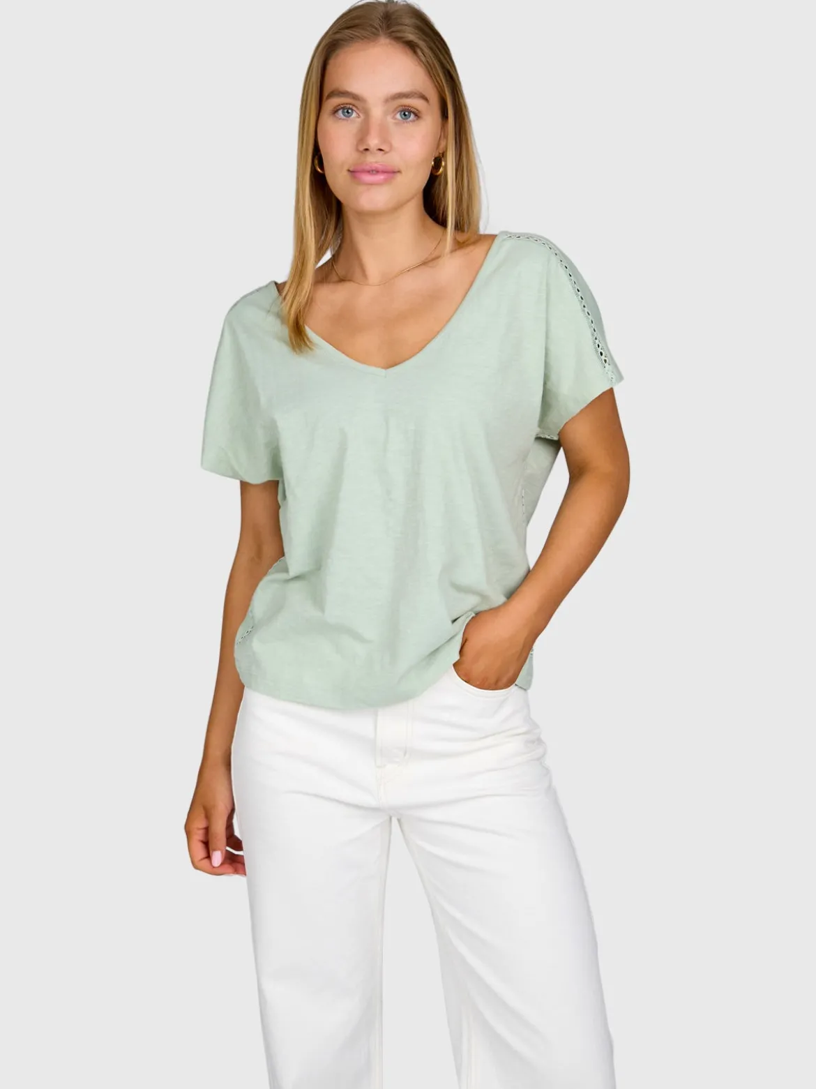 Duya Dames T-shirt | Aqua Grey