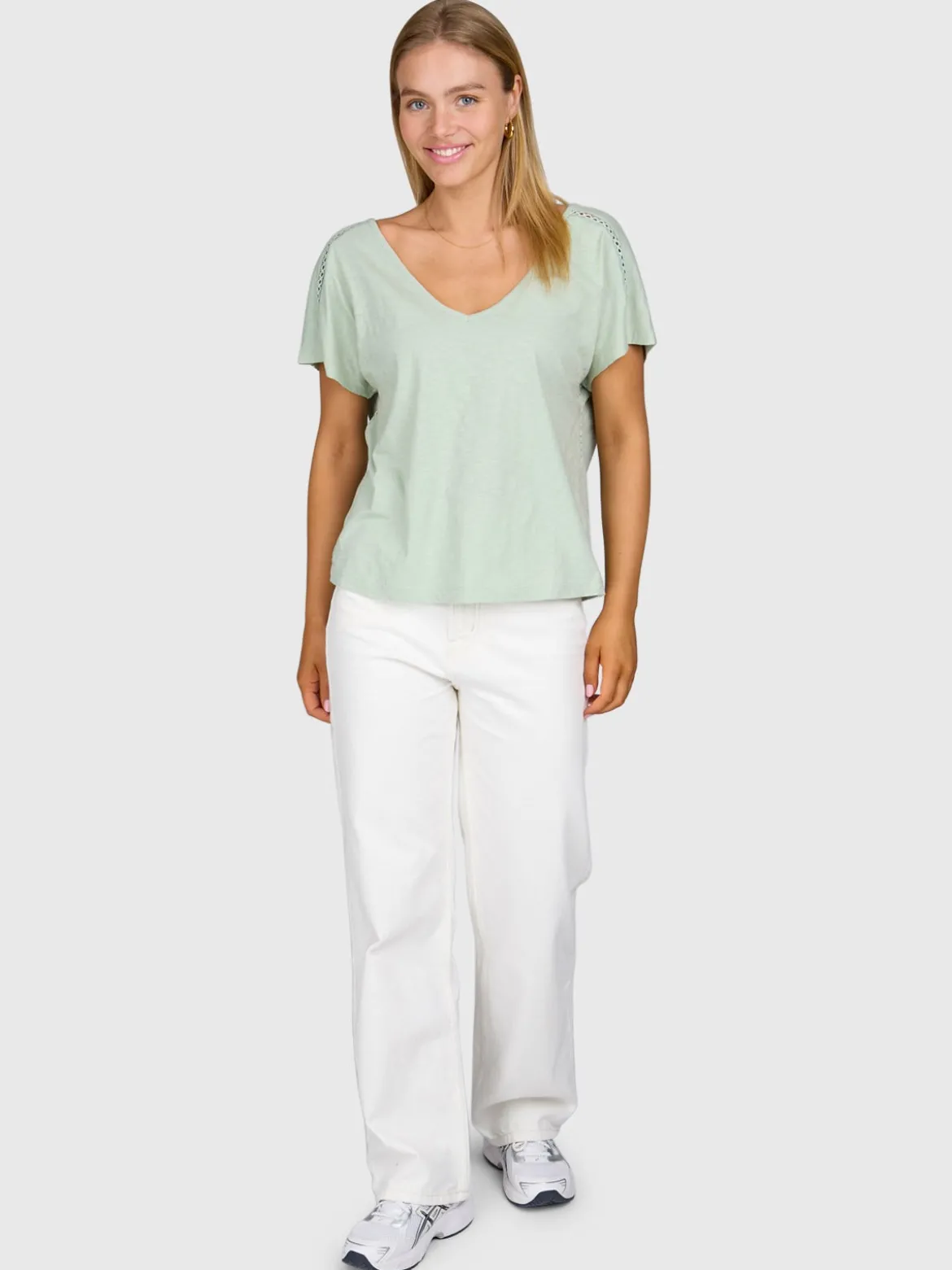 Duya Dames T-shirt | Aqua Grey