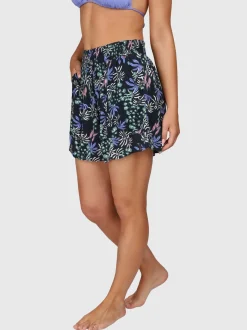 Essia-Print Dames Shorts | Zwart