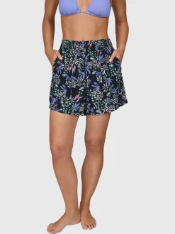 Essia-Print Dames Shorts | Zwart