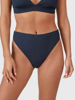Flores-Rib Dames High Waist Bikini Broekje | Indigo Blue