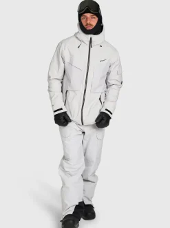 Footrail-Cargo Men Snow Pants | Soft Grey