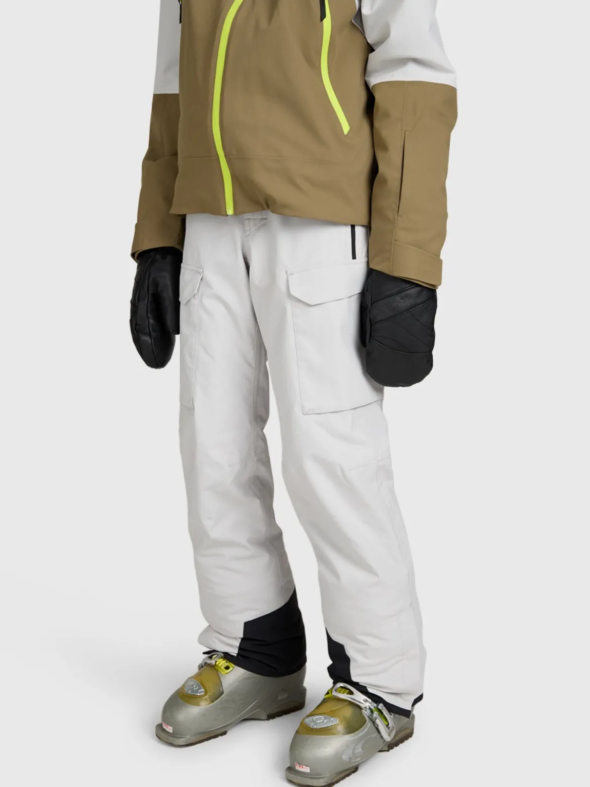 Footraily-Cargo Boys Snow Pants | Soft Grey