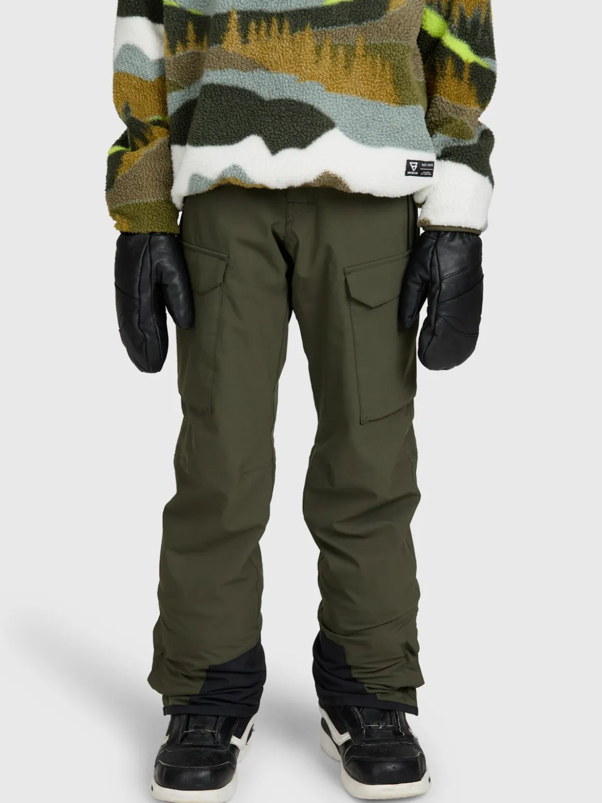 Footraily-Cargo Boys Snow Pants | Deep Green