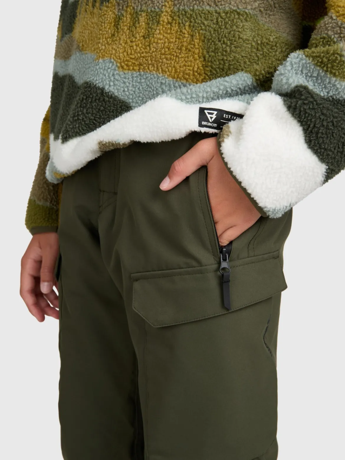 Footraily-Cargo Boys Snow Pants | Deep Green