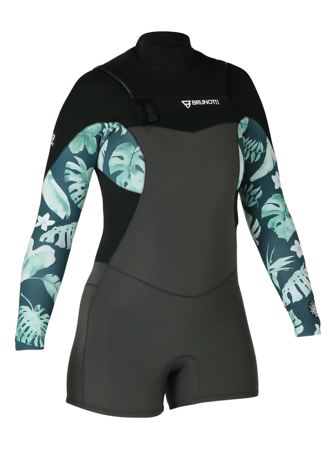 Glow Longarm Shorty 3/2mm Dames Wetsuit | Zwart + Groen