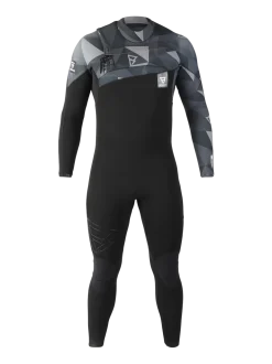 Gravity Fullsuit 5/3mm Heren Wetsuit | Zwart + Grijs