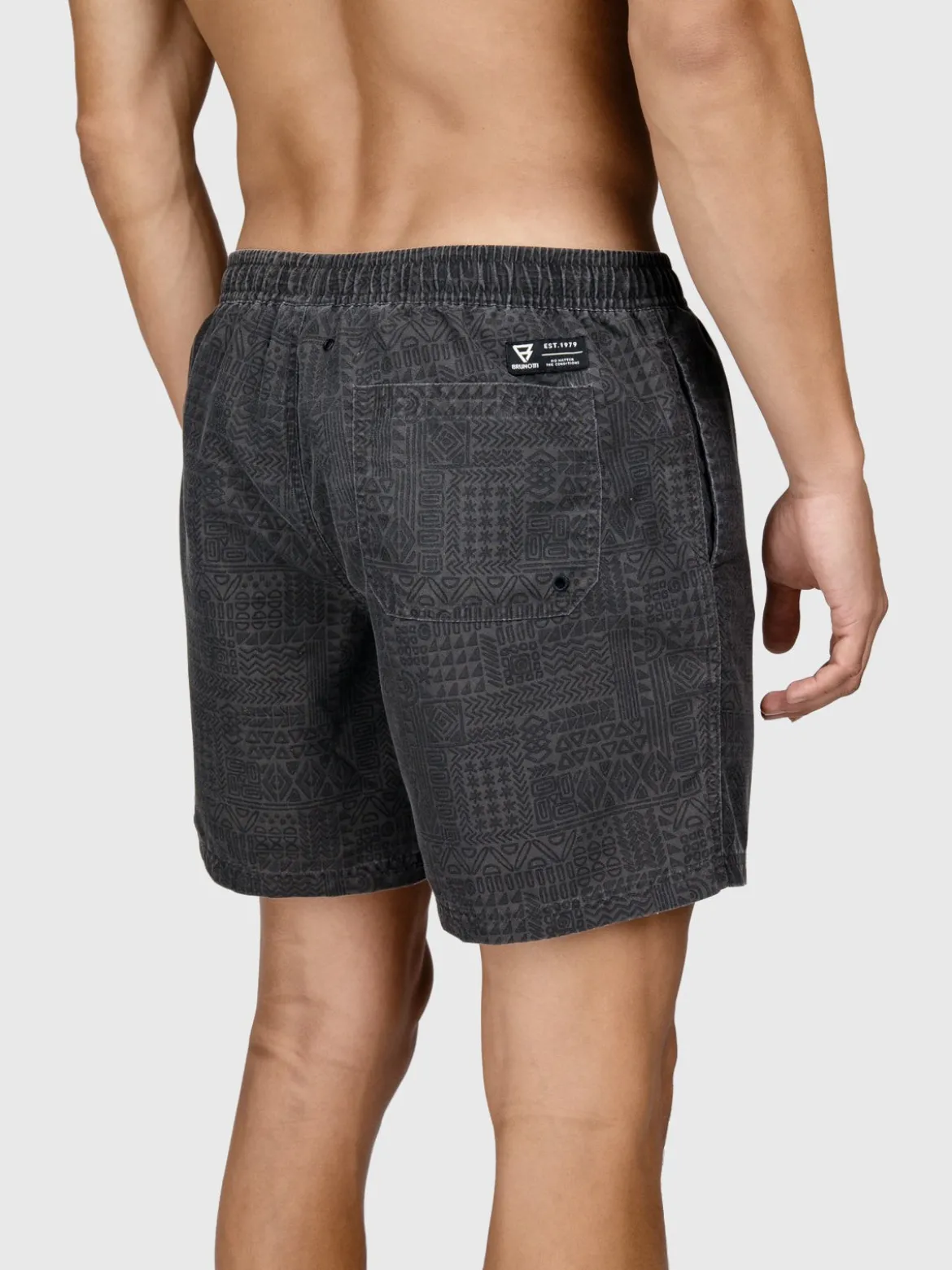 Helios-Print Heren Swim Shorts | Zwart